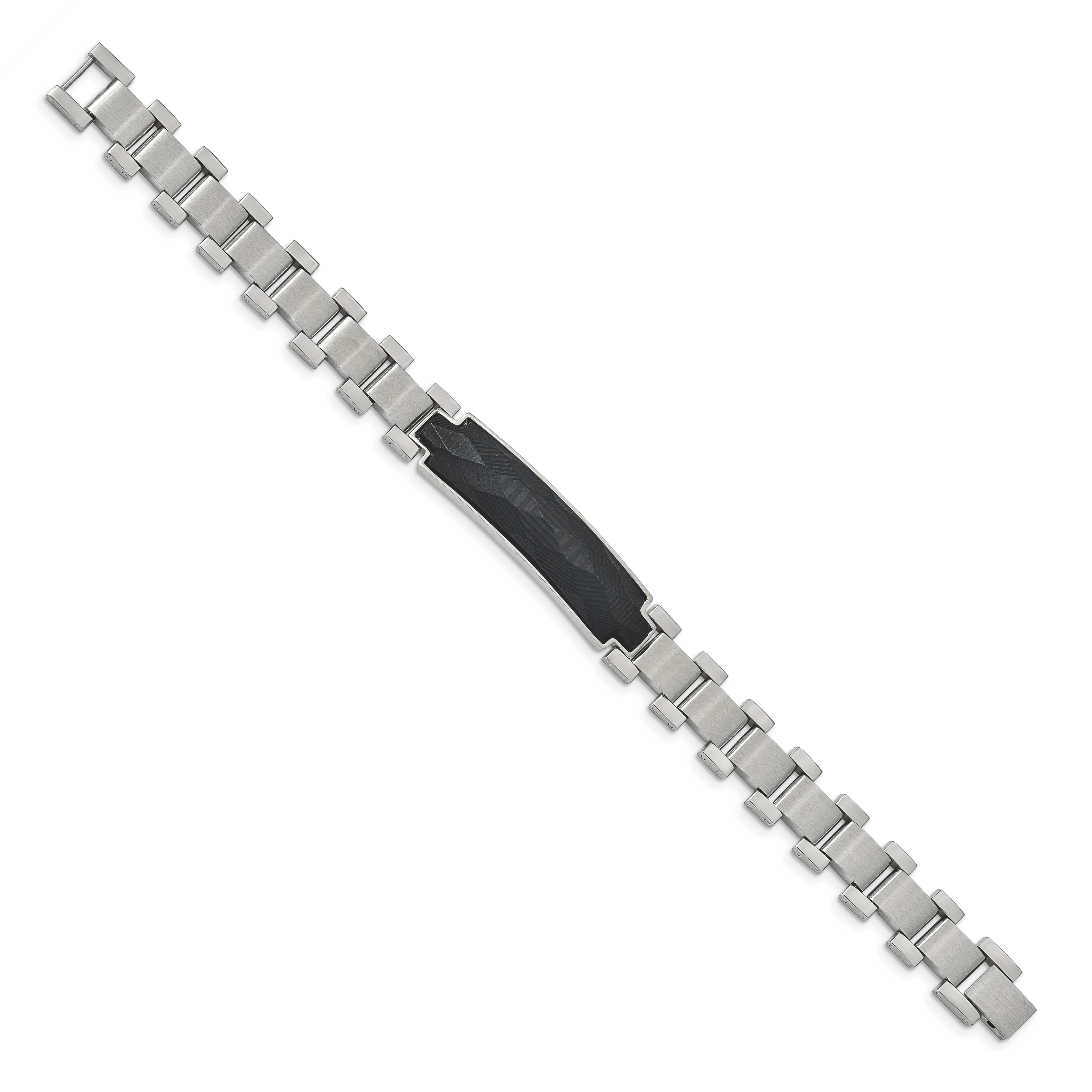 Stainless Steel Brushed and Polished with Carbon Fiber Inlay Bracelet for Men Secondary image