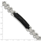 Stainless Steel Brushed and Polished with Carbon Fiber Inlay Bracelet for Men