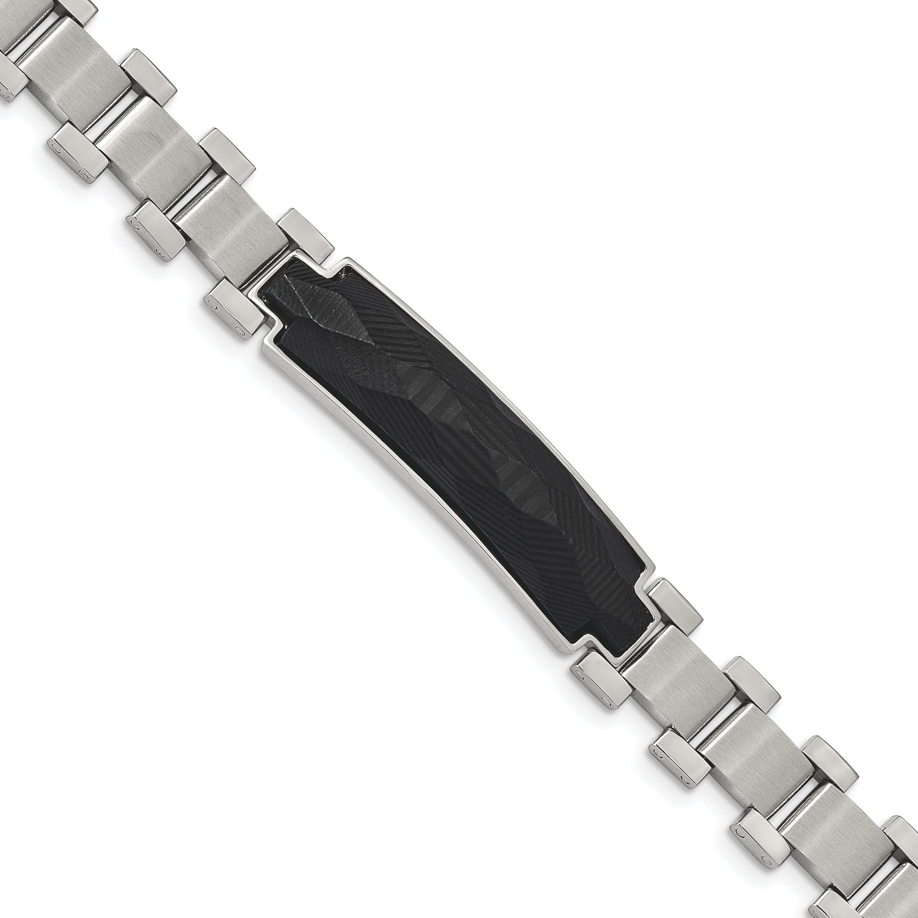 Stainless Steel Brushed and Polished with Carbon Fiber Inlay Bracelet for Men Main image