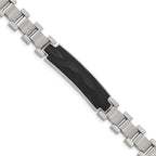 Stainless Steel Brushed and Polished with Carbon Fiber Inlay Bracelet for Men
