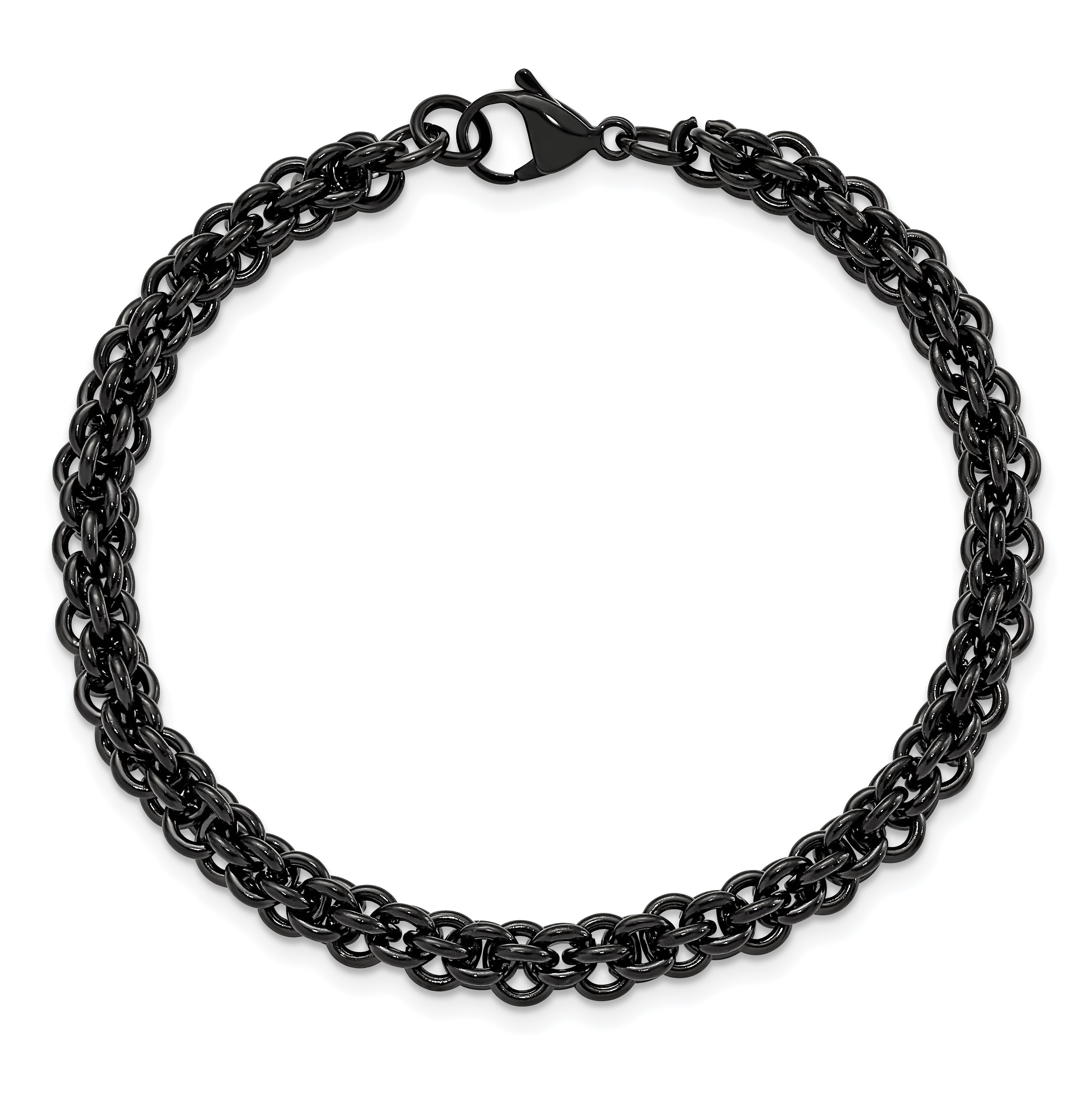 Stainless Steel Polished Black IP-plated Bracelet for Men