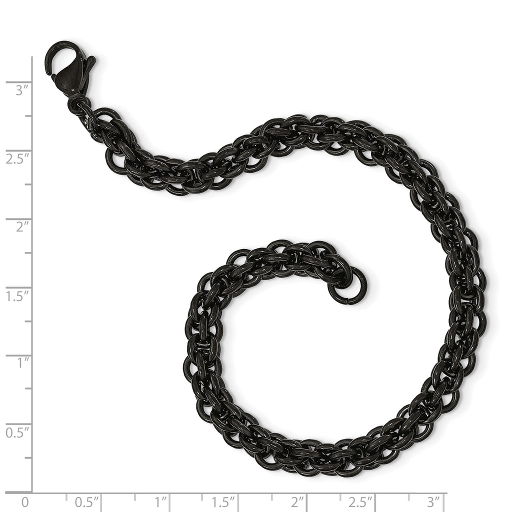 Stainless Steel Polished Black IP-plated Bracelet for Men