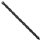 Stainless Steel Brushed Black IP-plated Link Bracelet for Men