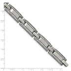 Stainless Steel Brushed with Cubic Zirconia Bracelet for Men