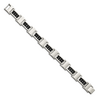 Stainless Steel Polished Black IP-plated Bracelet for Men