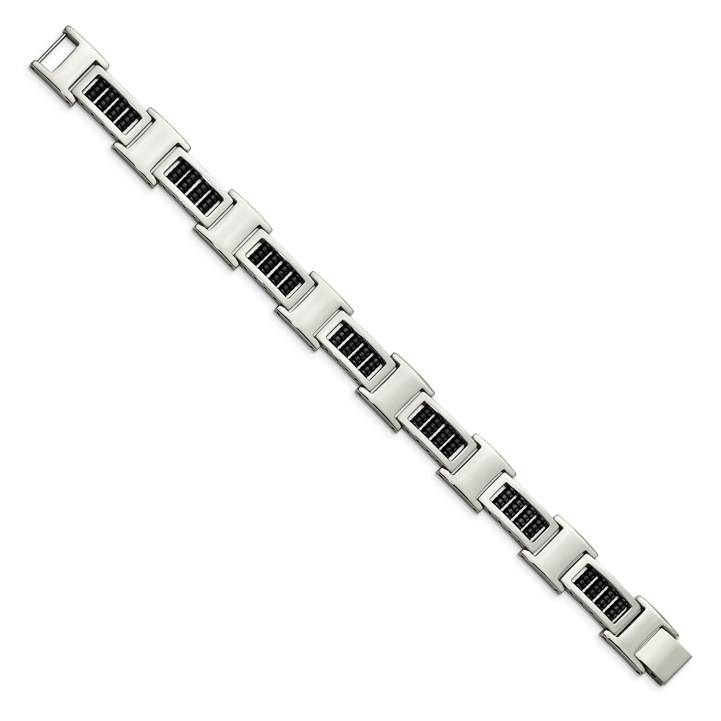 Stainless Steel Polished Black IP-plated Bracelet for Men