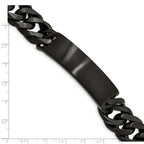 Stainless Steel Brushed Black IP-plated Curb Chain ID Bracelet for Men