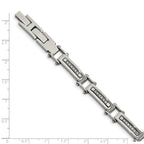 Stainless Steel Polished with Cubic Zirconia Bracelet with . Extension for Men