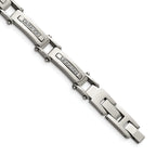 Stainless Steel Polished with Cubic Zirconia Bracelet with . Extension for Men