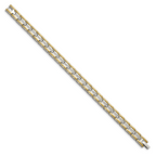 Stainless Steel Polished Yellow IP-plated with Cubic Zirconia Link Bracelet for Men