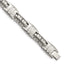 Stainless Steel Brushed and Polished with Black Cubic Zirconia Fancy Link Bracelet for Men