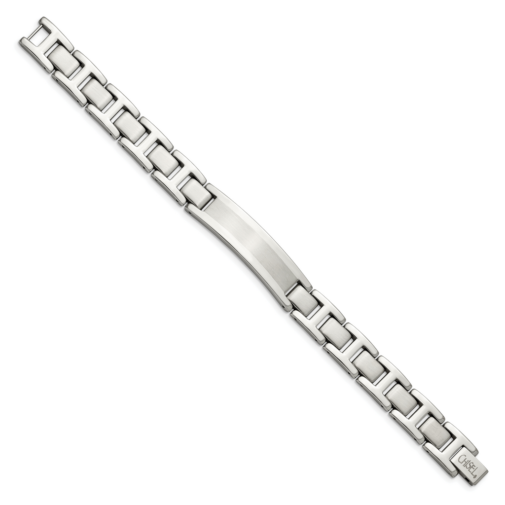 Stainless Steel Brushed and Polished ID Bracelet for Men