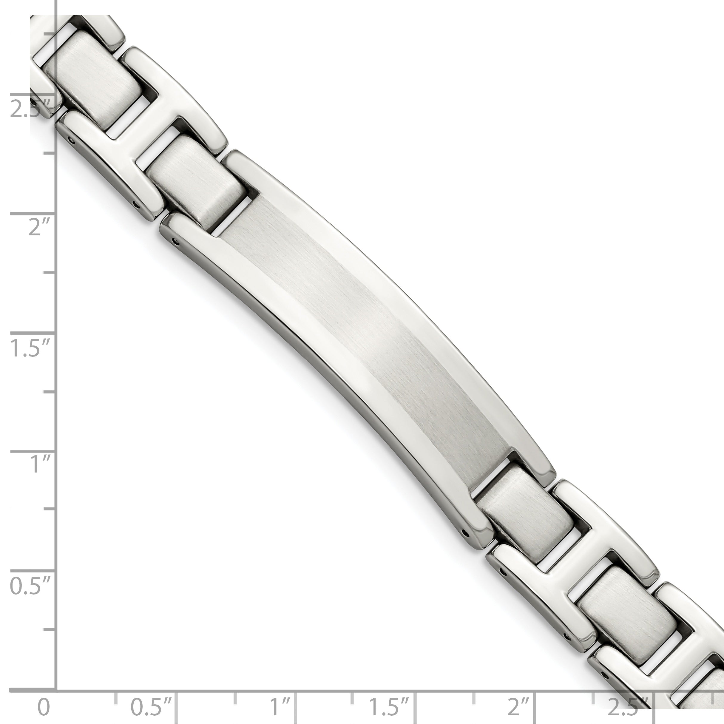 Stainless Steel Brushed and Polished ID Bracelet for Men