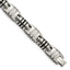 Stainless Steel Brushed and Polished with Black Enamel Bracelet for Men