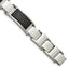 Stainless Steel Brushed and Textured Black IP-plated Link Bracelet with . Extension for Men