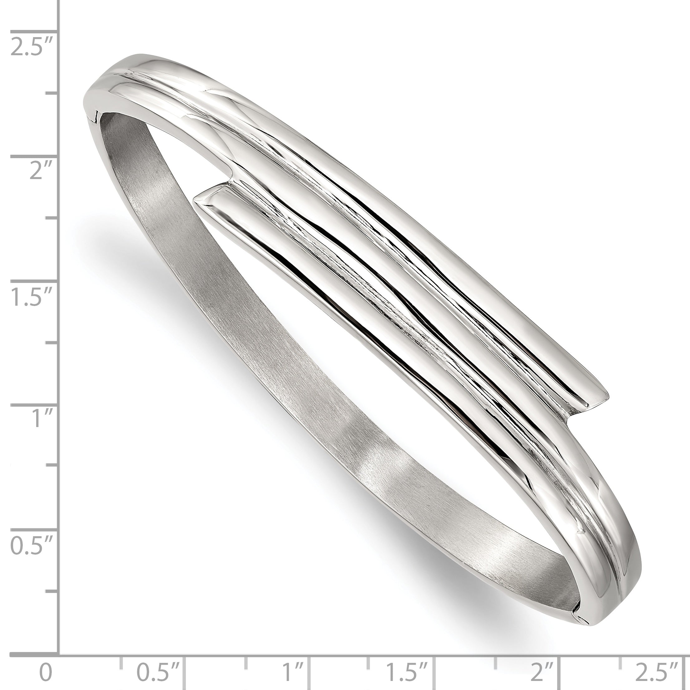 Stainless Steel Polished Hinged Bangle Bracelet for Women