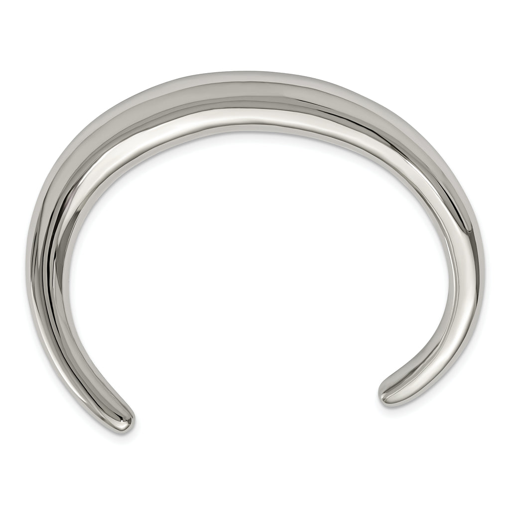 Stainless Steel Polished Curved Bangle Bracelet for Women