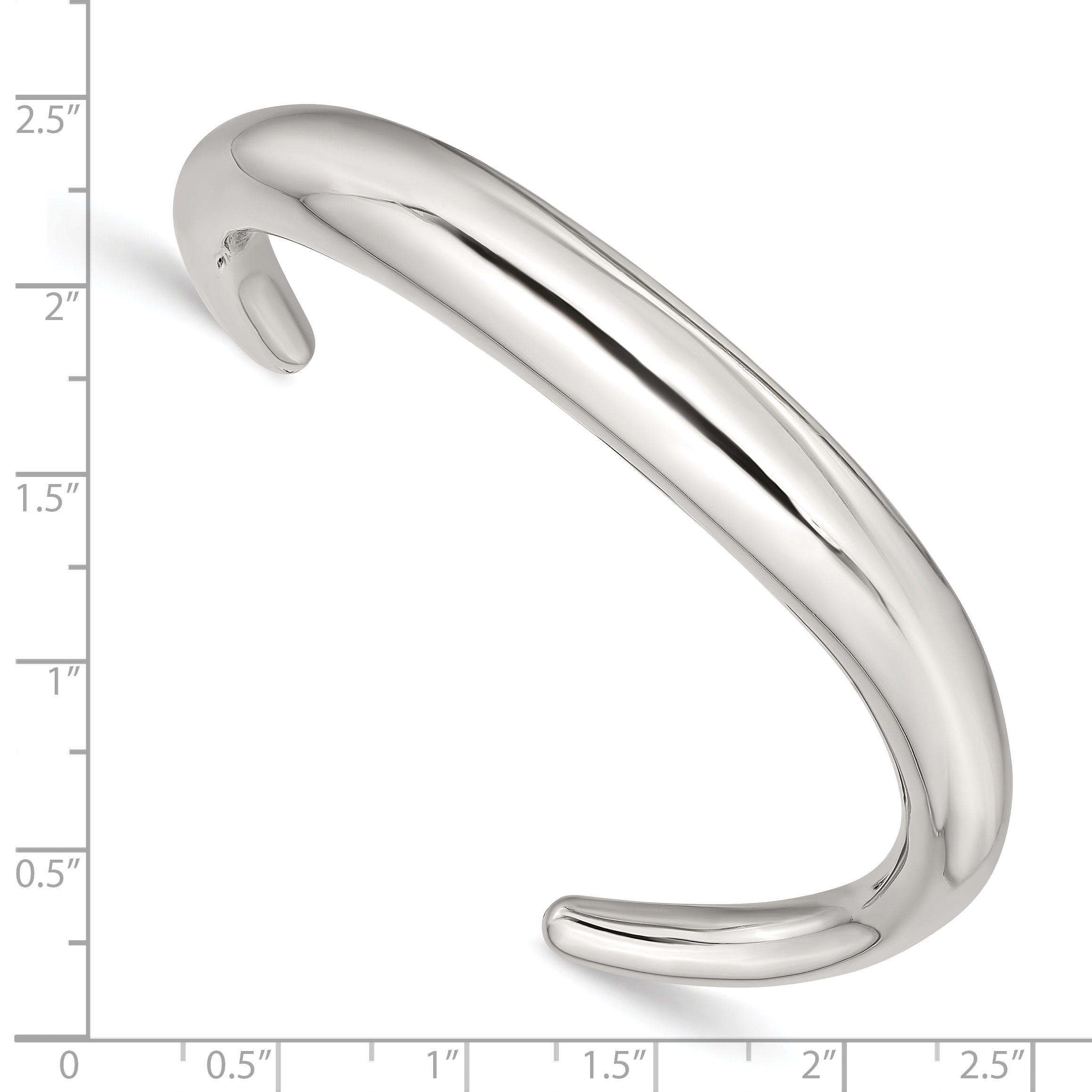 Stainless Steel Polished Curved Bangle Bracelet for Women