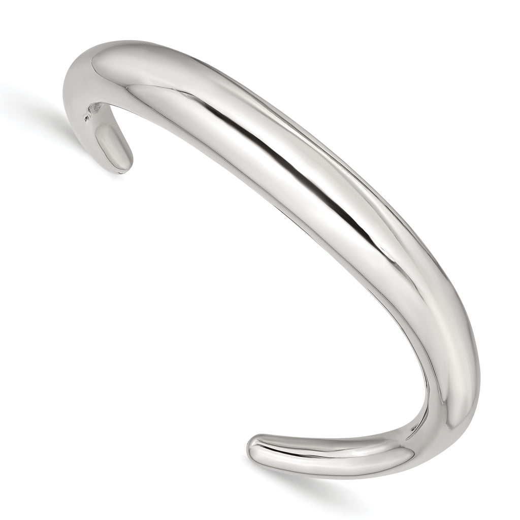 Stainless Steel Polished Curved Bangle Bracelet for Women