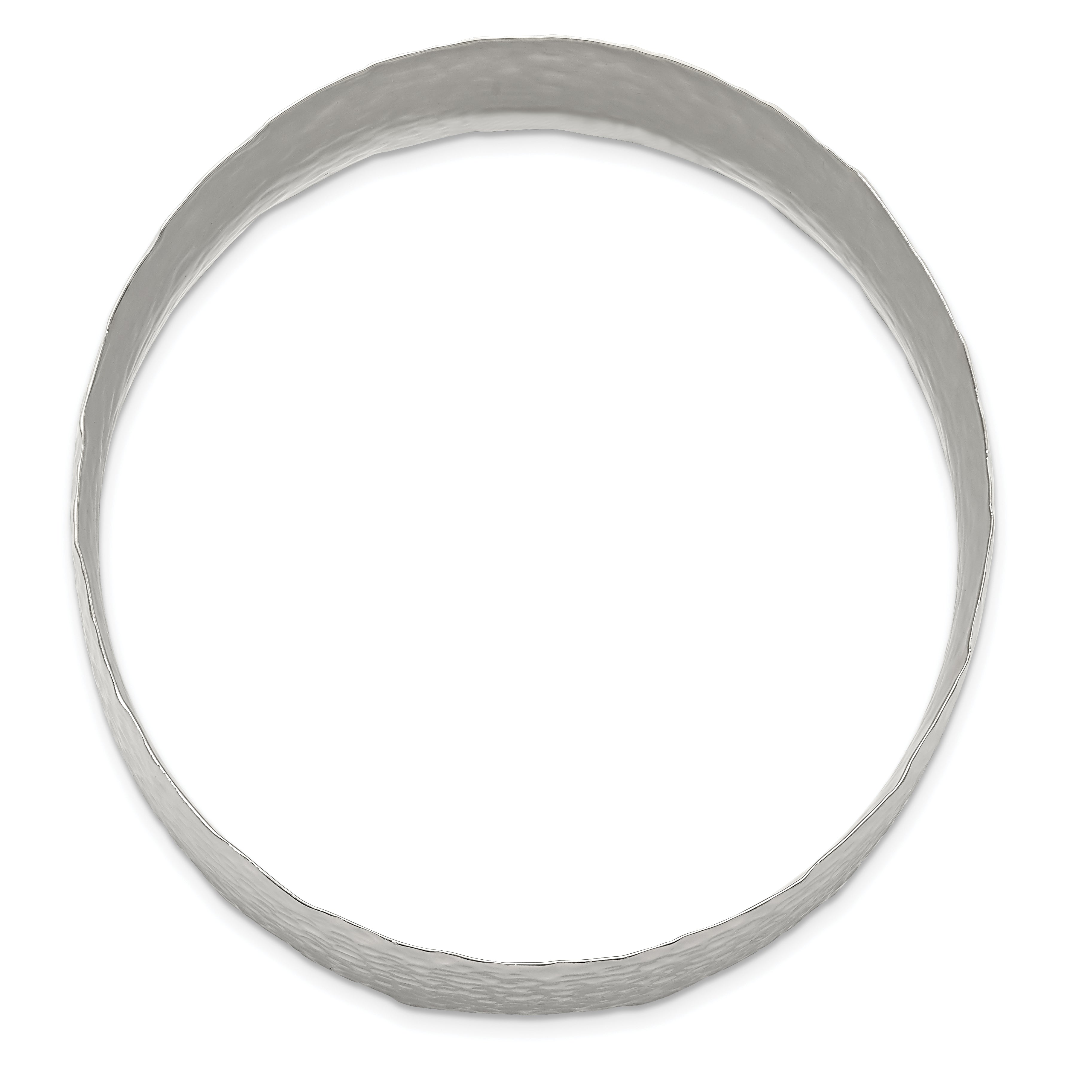 Stainless Steel Polished Hammered Bangle Bracelet for Women