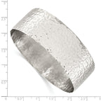 Stainless Steel Polished Hammered Bangle Bracelet for Women