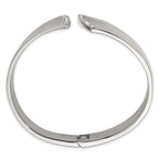 Stainless Steel Polished with Cubic Zirconia Hinged Bangle Bracelet for Women