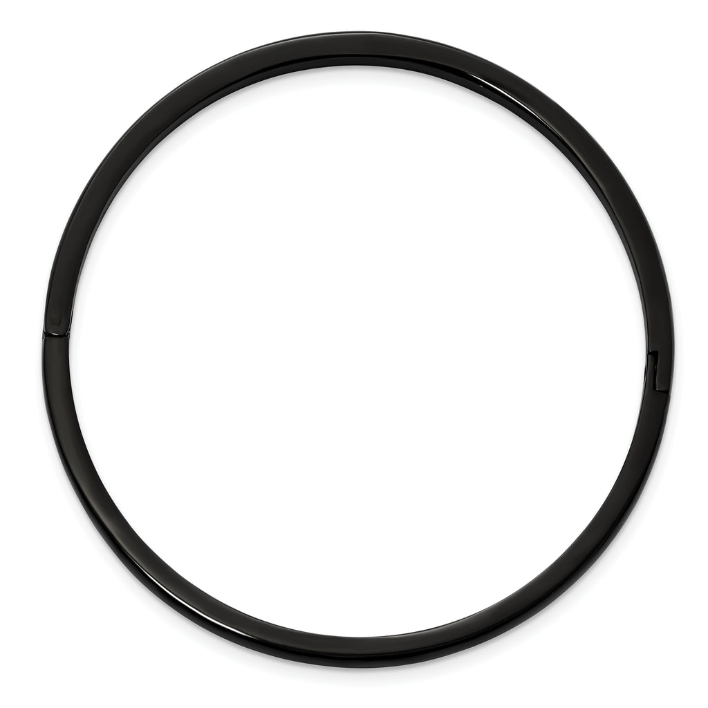 Stainless Steel Polished Black IP-plated with Cubic Zirconia Bangle Bracelet for Women