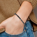 Stainless Steel Polished Black IP-plated with Cubic Zirconia Bangle Bracelet for Women