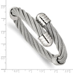 Stainless Steel Polished Adjustable Twist Wire Cuff Bangle Bracelet for Women