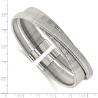 Stainless Steel Polished and Textured Moveable Cuff Bracelet for Women