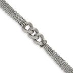 Stainless Steel Polished Oval Multi Chain with ext. Bracelet for Women