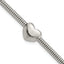 Stainless Steel Polished Heart Bead Snake Chain with ext. Bracelet for Women
