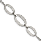 Stainless Steel Polished Laser Cut with . ext. Bracelet for Women