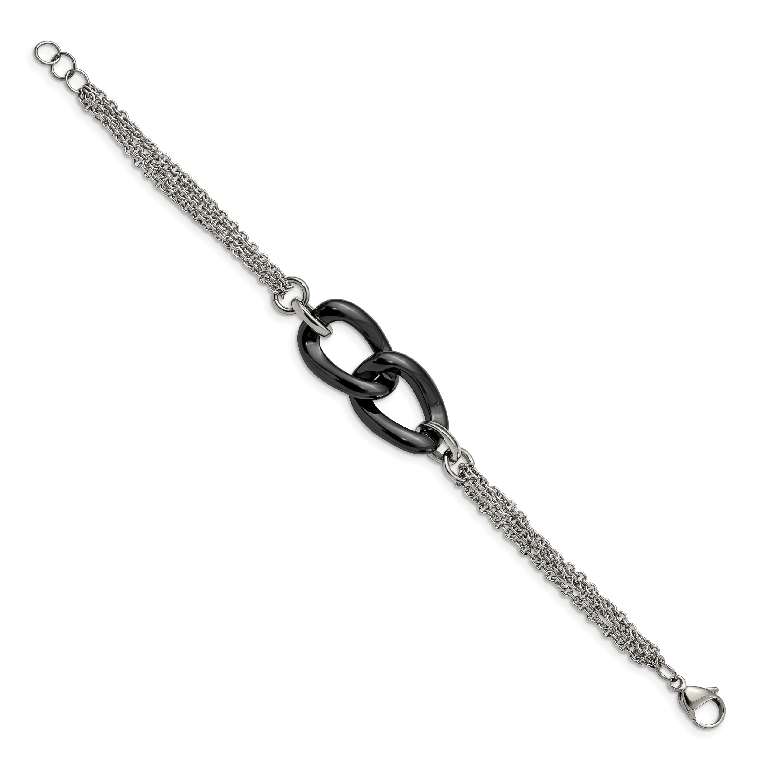 Stainless Steel Polished with Black Ceramic with . ext. Bracelet for Women Secondary image