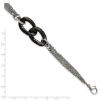 Stainless Steel Polished with Black Ceramic with . ext. Bracelet for Women