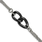 Stainless Steel Polished with Black Ceramic with . ext. Bracelet for Women