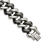 Stainless Steel Polished with Black Ceramic Bracelet