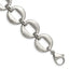 Stainless Steel Polished and Brushed Open Link Bracelet with . Extension