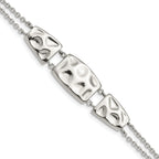 Stainless Steel Polished and Textured with ext. Bracelet for Women