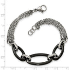 Stainless Steel Polished with Black Ceramic Bracelet