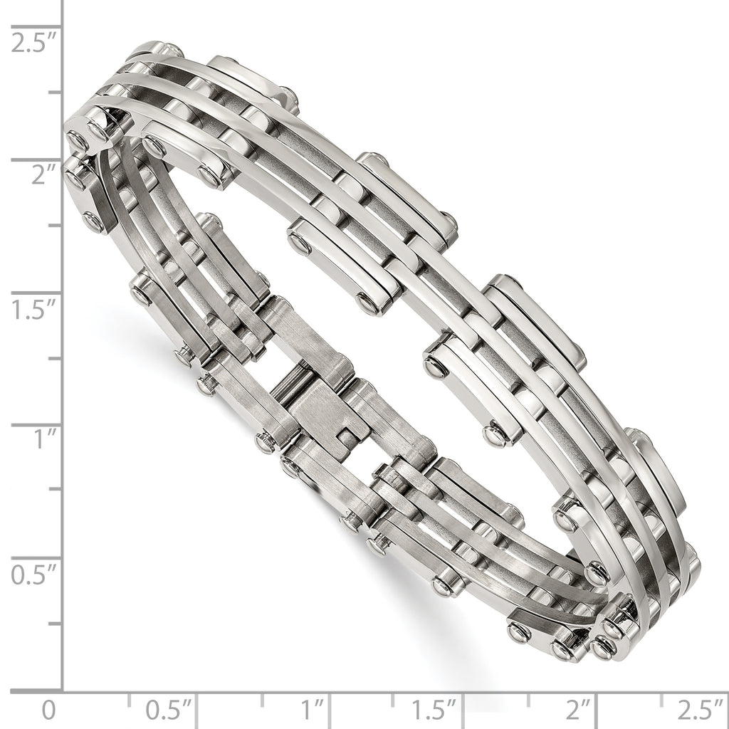 Stainless Steel Polished Link Bracelet for Men