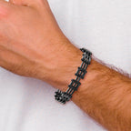 Stainless Steel Polished Black IP-plated Bracelet for Men