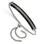 Stainless Steel Polished Black IP-plated with Black Cubic Zirconia Adjustable Bracelet for Women