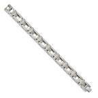 Stainless Steel Brushed and Polished Open Cross Link Bracelet for Men