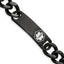 Stainless Steel Polished Black IP-plated with White Enamel Medical ID Curb Chain Bracelet for Men