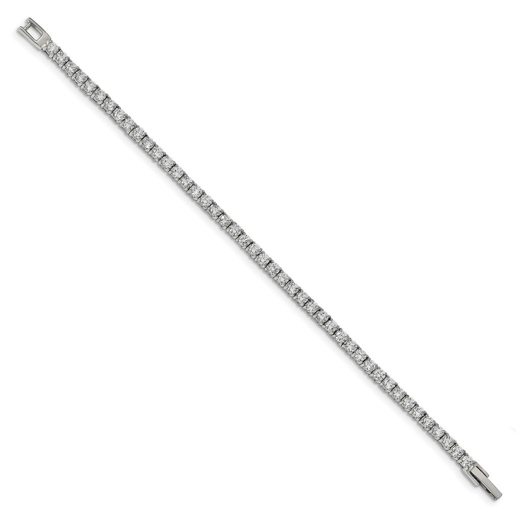 Stainless Steel Polished Cubic Zirconia Tennis Bracelet for Women