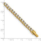 Stainless Steel Polished Yellow IP-plated Cubic Zirconia Tennis Bracelet for Women