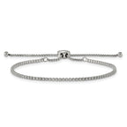 Stainless Steel Polished Cubic Zirconia Adjustable Bracelet for Women