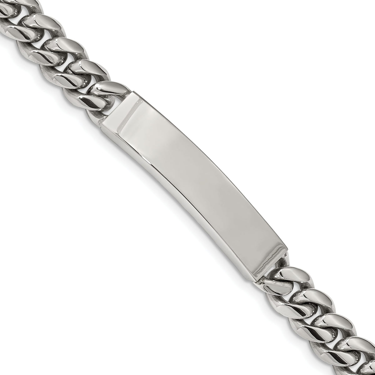 Men's Curb ID Bracelet in Stainless Steel, 10mm, 8.2 Inch - Sophia Jewelers Main image