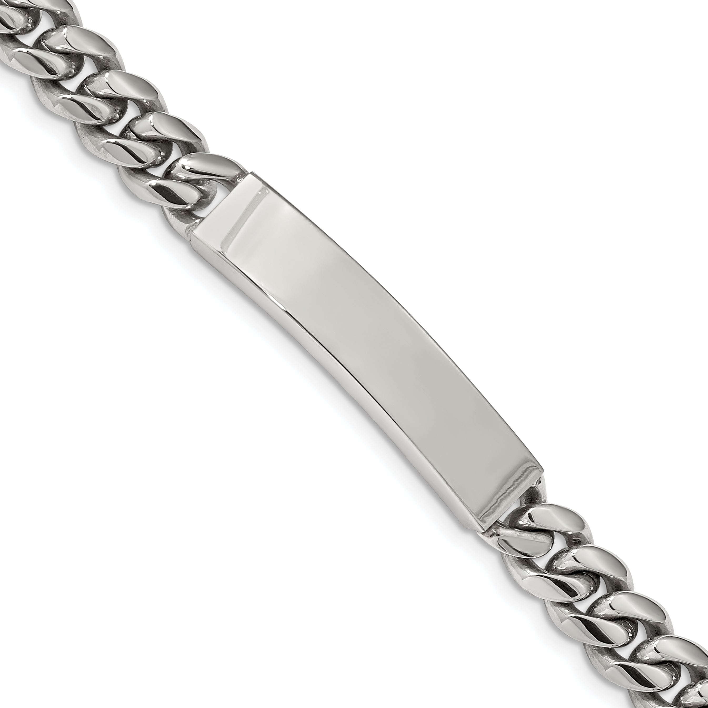 Stainless Steel Polished Curb Chain ID Bracelet for Men Main image